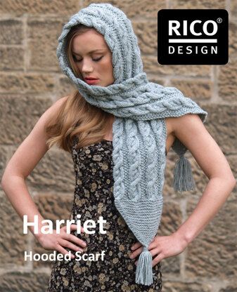 Harriet Hooded Scarf in Rico Essentials Alpaca Blend Chunky - Downloadable PDF