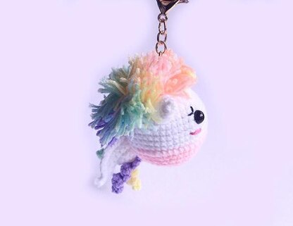 Winny Unicorn Crochet Pattern, Rainbow Unicorn, Bag Charm,