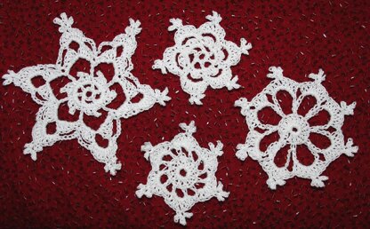 Four Easy Crochet Snowflakes