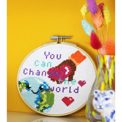 Ellbie Co. You Can Change the World Cross Stitch Kit