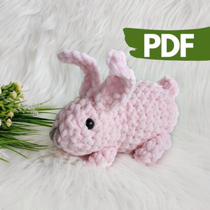 Crochet plush bunny pattern, amigurumi stuffed rabbit pattern