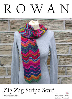 Zig Zag Stripe Scarf in Rowan Alpaca Colour