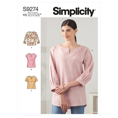 Simplicity Misses' Tops In Two Lengths S9274 - Sewing Pattern