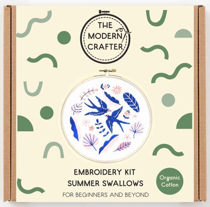 The Modern Crafter Beginner Printed Embroidery Kit - Summer Swallow - 6in