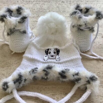 Baby Faux Fur Hat And Lace Up Booties