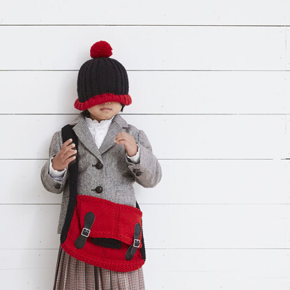 Bobby Satchel, Pencil Case & Hat - Knitting Pattern for Kids in Debbie Bliss Rialto DK - Downloadable PDF