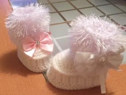 "Snow Boots" Funky Fur Tops 0-3mths and 3-6mths