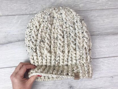 Cable Beanie with a Brim