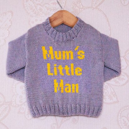 Intarsia - Mums Little Man - Childrens Sweater
