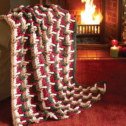 Step Ladder Afghan in Bernat Blanket Holiday