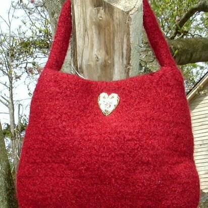 Lady in Red Felted Evening Bag