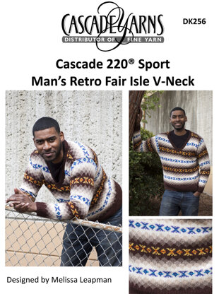 Men's Retro Fair Isle Pullover in Cascade 220 Sport - DK256