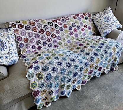 Hexagon Granny Square Temperature Blanket Crochet Pattern