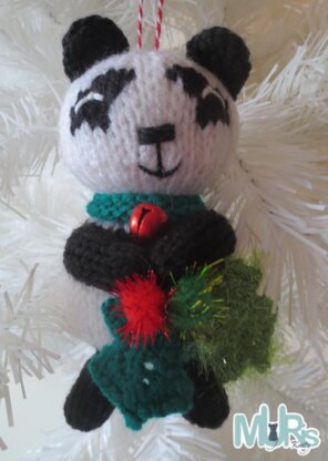 Holly Jolly Panda Hanging Ornament