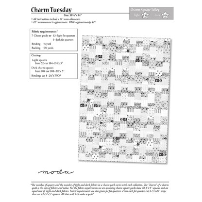 Moda Fabrics Charm Tuesday Quilt - Downloadable PDF