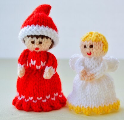 Miniature Christmas Elf and Angel Dolls Knitting Pattern - Toy Knitting Pattern