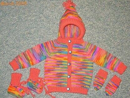 Striped Hooded Cardi