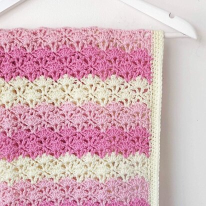 Lace Fan Stitch Baby Blanket