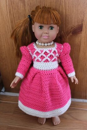 Princess Ansleigh's Sweet Heart Dress - 18" Doll Size