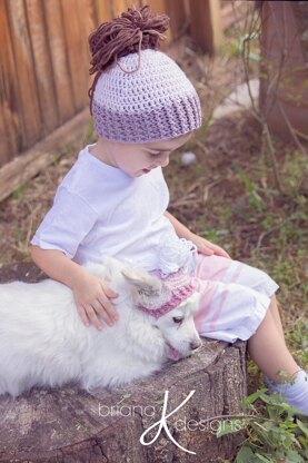 Messy Bun Pony Tail Hat + Puppy