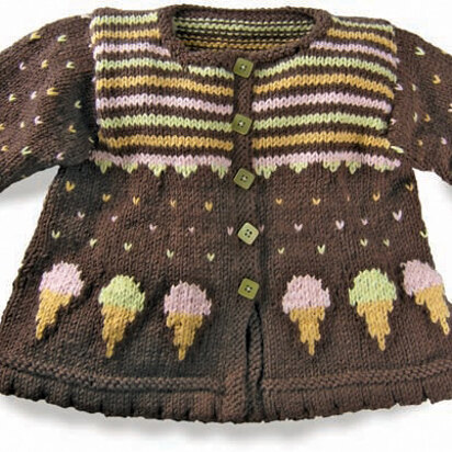 Sugar Cones Baby Cardie in Knit One Crochet Too Babyboo - 1666 - Downloadable PDF