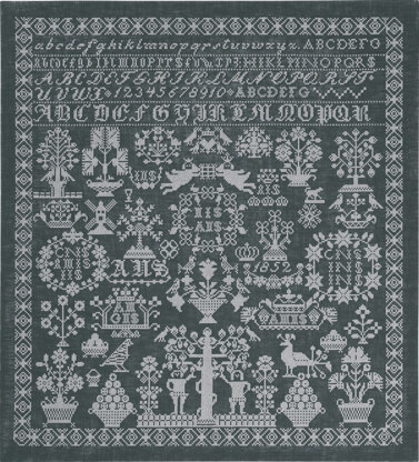 Permin Grey Namecloth Cross Stitch Kit - 54x59cm