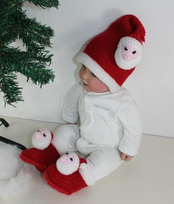 Baby Santa Head Hat and Booties