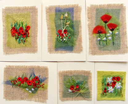 Rowandean Doodles Card Kits (Poppies) Embroidery Kit