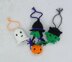 PDF DK Spooky Halloween Baubles knitting pattern Garland EASY Pumpkin/Ghost/Witch/Frankenstein