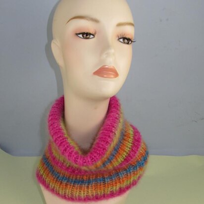 Angel Print Mohair Turtle Neck Rib Cowl