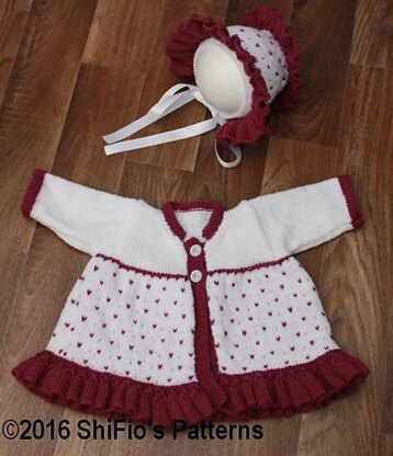 Knitting pattern baby jacket and hat  #340