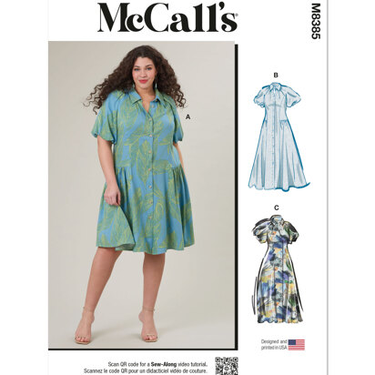 McCall's Women's Shirtdress M8385 - Sewing Pattern