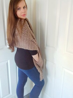 Crochet Harvest Moon Pocket Shawl Pattern