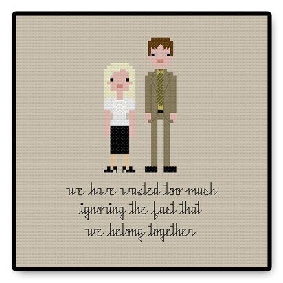 Angela and Dwight in Love - PDF Cross Stitch Pattern