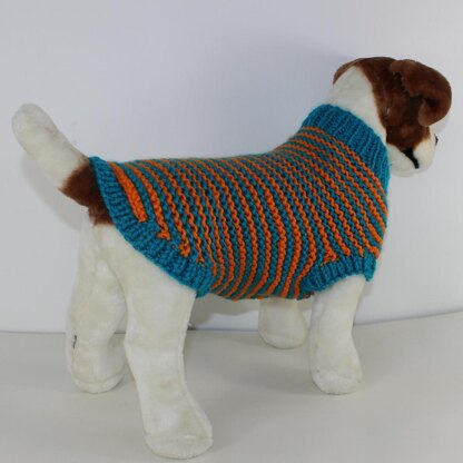 Chunky Stripe Garter Stitch Dog Coat