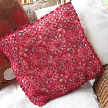 Fresh red crochet cushion