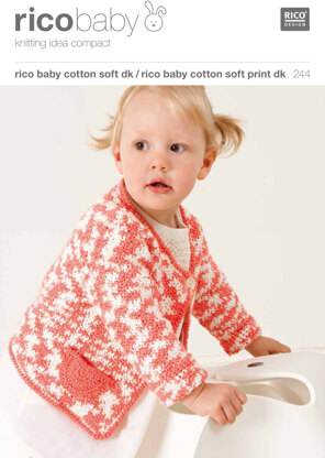 Cardigans V-Neck/Round Neck in Rico Baby Cotton Soft DK - 244