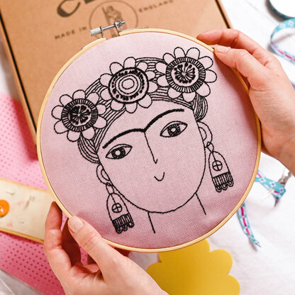 Cotton Clara Jane Foster Frida Hoop Embroidery Kit - 20cm 