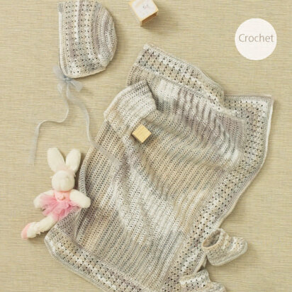 Blanket, Bonnet and Boots in Sirdar Snuggly Baby Crofter 4 Ply - 4821 - Downloadable PDF