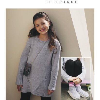 Girl Dress and Slippers in Bergere de France Ideal - M1159 - M1160 - Downloadable PDF
