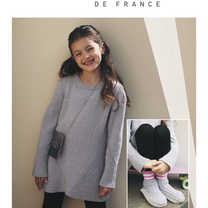 Girl Dress and Slippers in Bergere de France Ideal - M1159 - M1160 - Downloadable PDF - knitting pattern