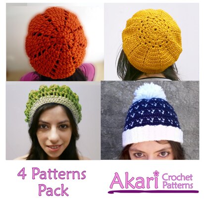 1 pattern FREE. 4 crochet hats patterns _PGR3