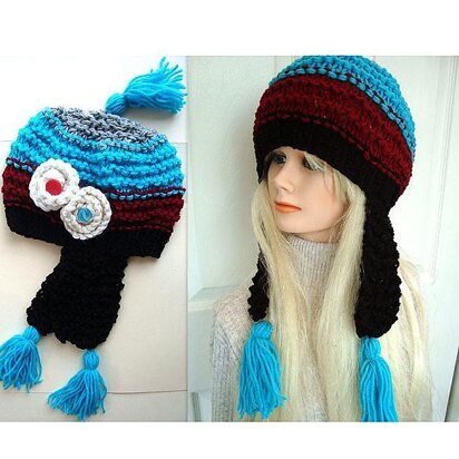 590 KNITTED EARFLAP HAT, all sizes