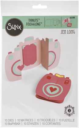 Sizzix Thinlits Dies By Jen Long 11/Pkg - Card, Retro Camera Fold-A-Long