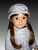 Fits American Girl Doll, Aran Pullover with matching hat.