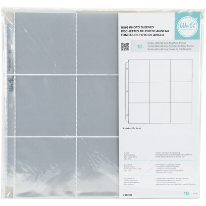 We R Memory Keepers We R Ring Photo Sleeves 12"X12" 10/Pkg - (9) 4"X4" Pockets