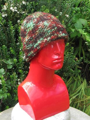 Chunky Self Striping All Rib Beanie Hat