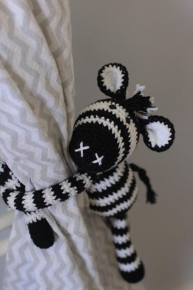 Thandi the zebra curtain tie back