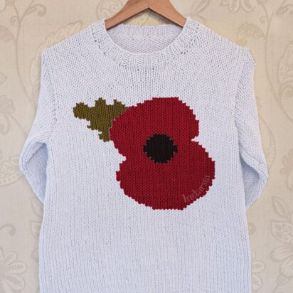 Intarsia - Poppy Chart - Adults Sweater