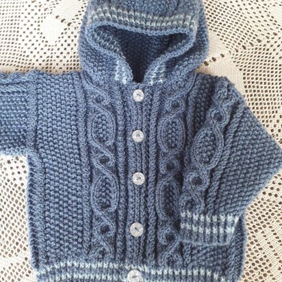 Cable and twist baby hoodie